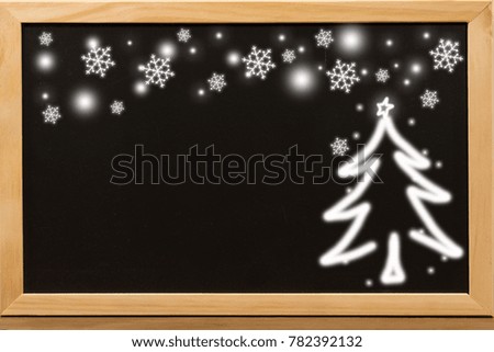 Black board background for Christmas decorations