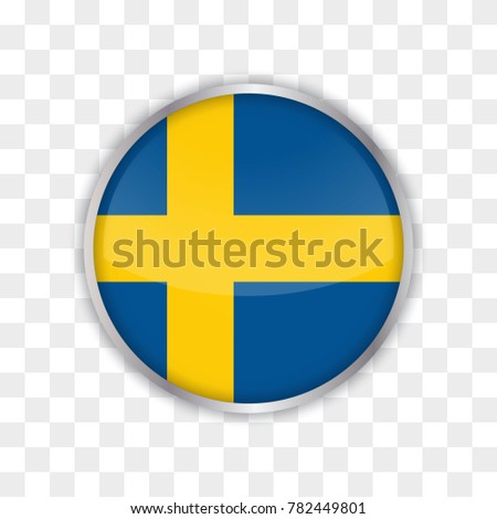 illustration of sweden flag with isolated transparent background