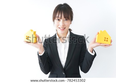 Young woman selling real estate
