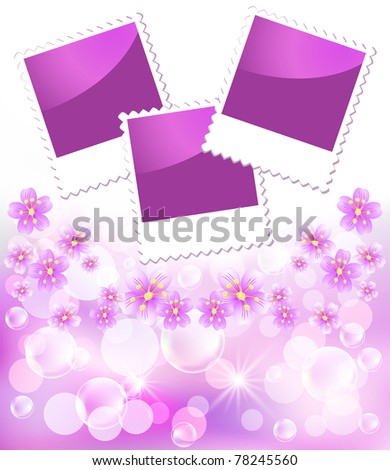 Floral background with flowers for an insert of the photo