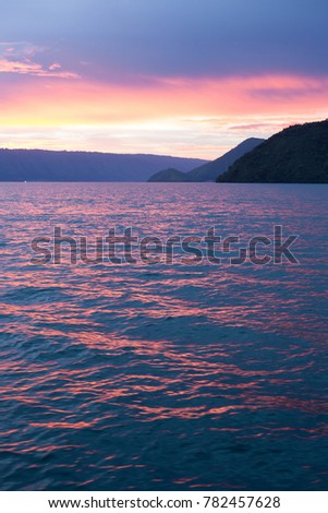 Sunset at Lake Toba with no edit