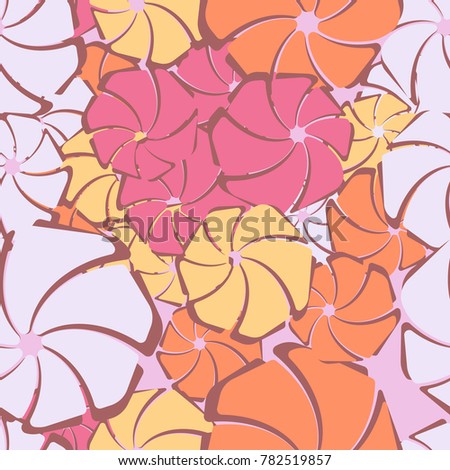 Seven-petalled abstract flowers. Seamless pattern. Fashionable camouflage.