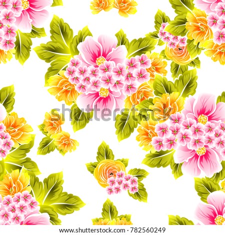 Abstract elegance seamless pattern with floral background