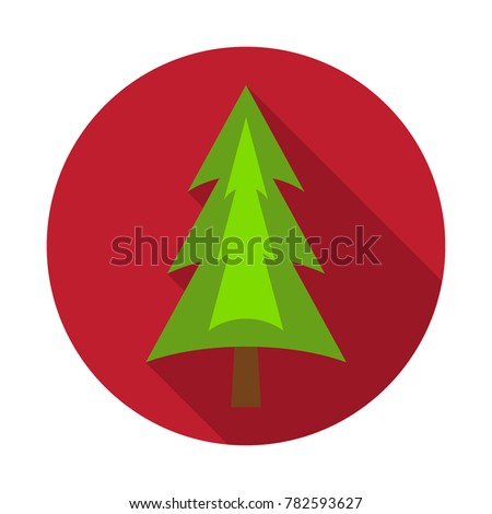 Christmas tree in flat design with abstract branches.
