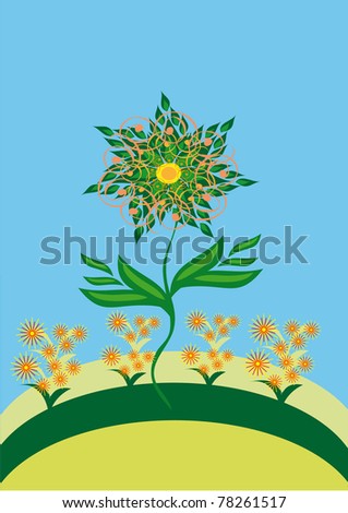flower on isolated background. vector Illustration.
