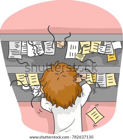 Illustration of a Man Stressed Due to Excess Orders Coming In