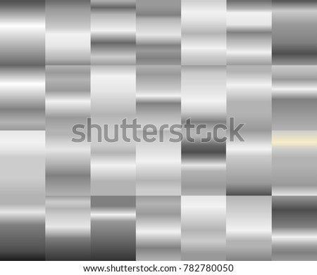 Silver gradient set vector