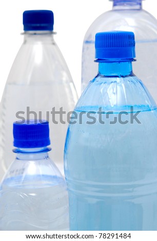 bottles with water isolated on white