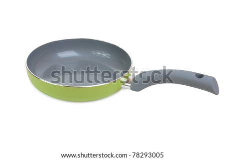 New frying pan. Isolated on white