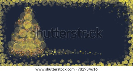 yellow Christmas tree on a blue background