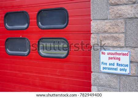 Fireman and Rescue Personnel Only Allowed to Park Sign at Fire Station No unauthorised cars or vehicles
