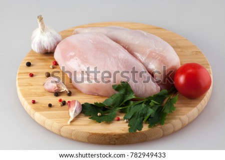 Raw chicken and spices