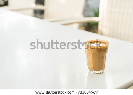 hot coffee glass in coffee shop