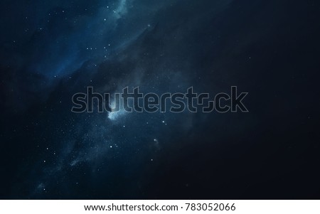 Cosmic landscape, beautiful science fiction wallpaper with endless deep space. Elements of this image furnished by NASA Royalty-Free Stock Photo #783052066