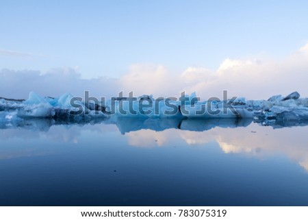 The glaciers and the reflection is perfect and attractive scenery.