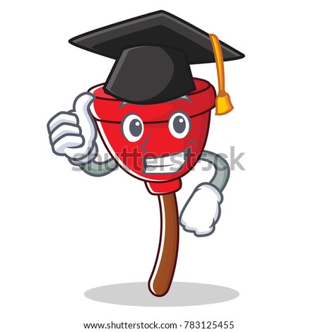 Graduation plunger character cartoon style