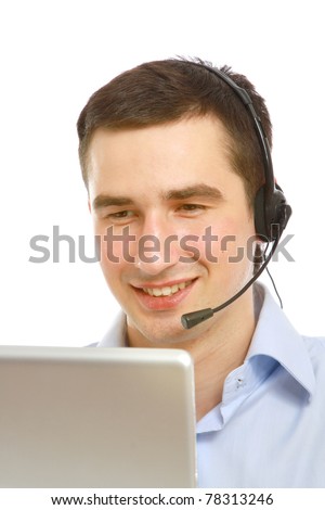 A young customer service guy working