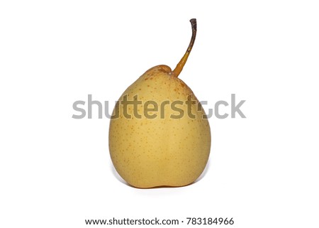 Photos of pears with a white background