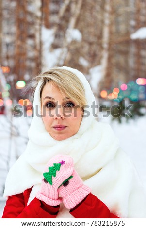 Winter girl in the park