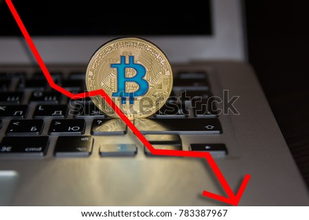 bitcoin with decreasing red graph