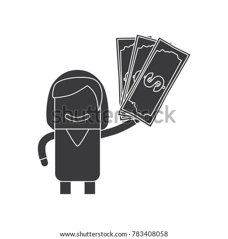 Doctor holding money, vector illustration design. Health care characters collection.
