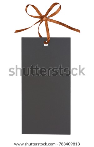Gray sale label with bow isolated on white 