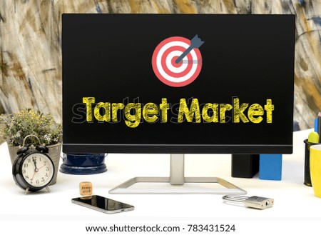 Target Market Icon on office tabel display monitor