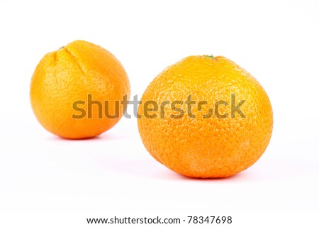 fresh orange on a white background