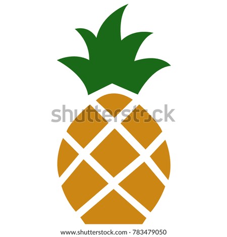 Whole pineapple vector