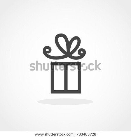 Gift. Isolated vector icon, sign, emblem, pictogram. Flat style for design, web, logo or UI. Eps10