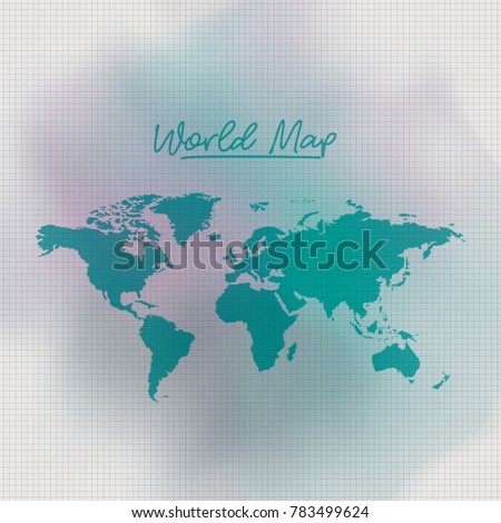 world map in green color and grid background white degraded to green