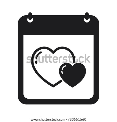 valentine calendar vector illustration, calendar icon, love illustration 