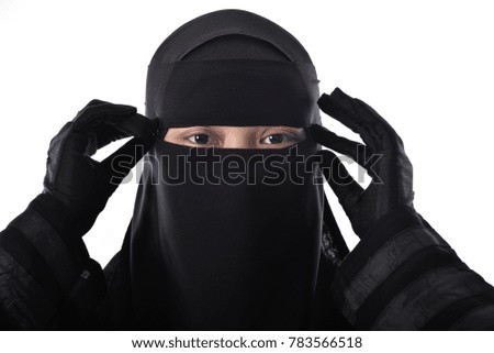 Women wearing niqab with hijab