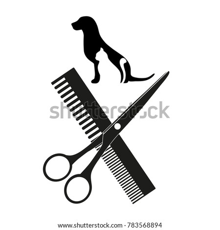 hairstyle of dogs and cats on a white background