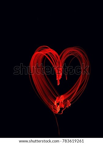 Light painting Love heart shape