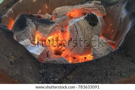Charcoal burning fire stove.