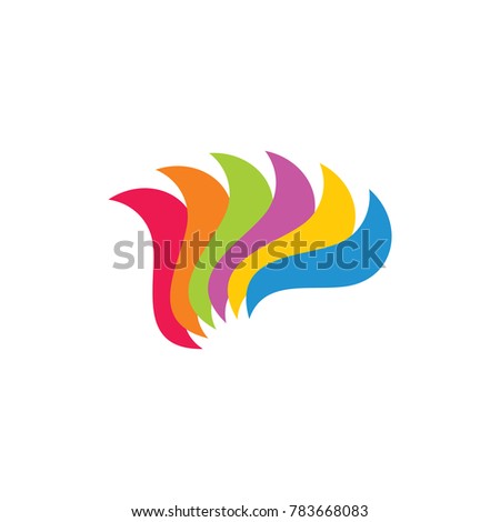 colorful curves object swirl logo vector