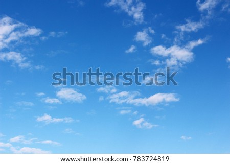 Blank sky surface with small clouds