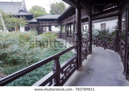 Ancient Chinese classical building corridor
