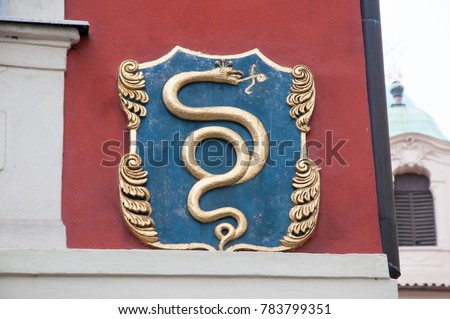Golden Snake sign in Prague