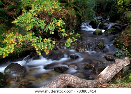 waterfall in the autumn, Scotland, UK