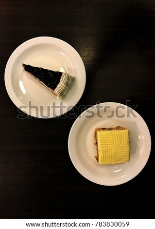 Picture of a Blueberry Cheese Cake and Carrot Cream Cake