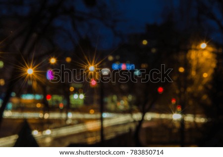 colorful bokeh of the night city
