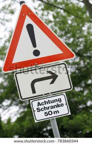 Traffic sign with exclamation mark