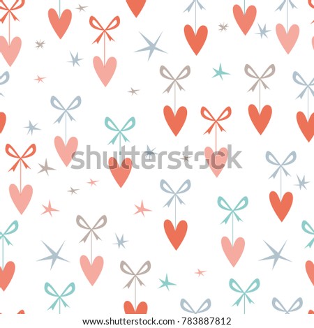 Valentine's Day. Seamless pattern with hearts on a white background. Seamless vector pattern for your design. Great for Baby, Valentine's Day, Mother's Day, wedding, scrapbook, surface textures.