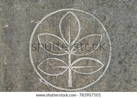 tree of life and holy ring on stonee surface (symbol of perfection and immortality)
