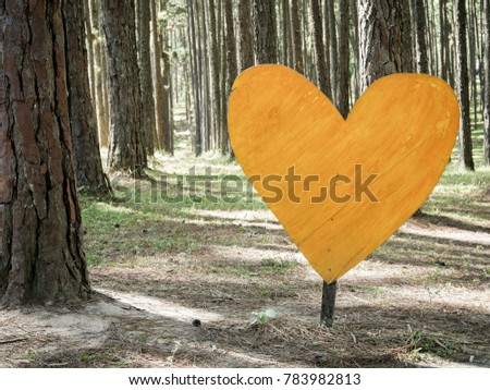 The big yellow heart in a pine woods 