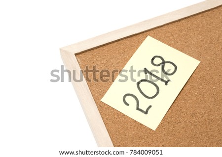 2018 on cork board