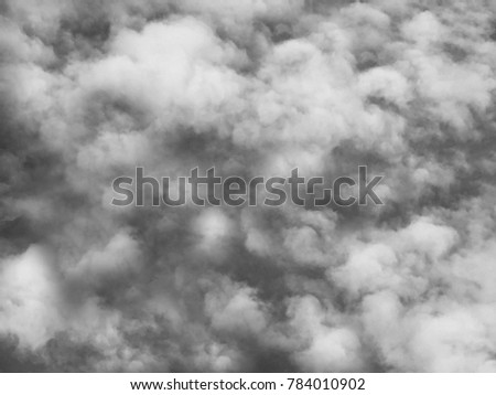 blurred image of black and white clouds and sky : smoke on sky - cloudscape