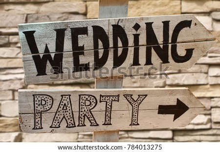 Wedding party wooden sign